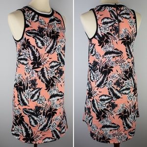 CUTE Design Lab Graphic Sheath Palm Dress Peach